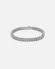 [SAINT MORTA] Saint Morta Iced Baguette Bracelet Iced White Gold - Size 8 8 Iced White Gold