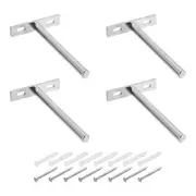 4 Set Floating Shelf Bracket 5", T Brackets for Shelves with Screws, Silver