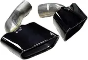 304 Stainless Steel Car Exhaust Tip Compatible For BMW X5 F15 28i 35i Changed X5M Bumper Muffler Tip Nozzle tip Exhaust System Tips(3.0T 35i Black)