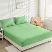 2000TC Cooling Bamboo Fitted Sheet Pillowcases Set LINENOVA(Queen,Avocado)