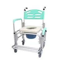 在飛比找蝦皮商城優惠-【海夫健康生活館】恆伸 鋁製 有輪固定便椅 移位功能-大背洗