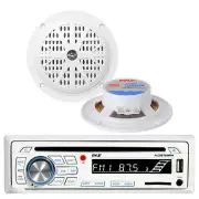 PLCDBT65 Indash Marine AM/FM Radio USB Player Wireless Bluetooth 2 Speakers