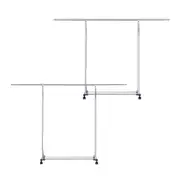 SOGA 2X 240cm Stainless Steel Floor-Standing Clothes Rack - Durable and Space-Saving Laundry Organizer