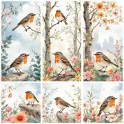 Robin Birds Decoupage Rice Paper For Ornament-Wood Art A4 1 Sheet