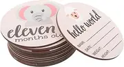 HAWILLOSCH Baby Milestone Wood Discs Monthly Baby Milestone Cards Set of 13 Photo Prop for Newborn Photography