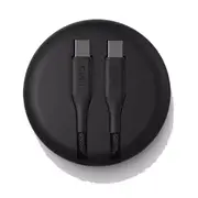 Uniq Halo USB-C to USB-C 1.2m Cable Fast Charger w/ Organizer For iPhone Black