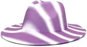[Hcclijo] Tie-Dye Wide Brim Top Hat Panama Felt Fedoras Hat for Men Women Artificial Wool British Style