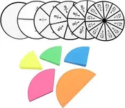 FOYTOKI Interactive Math Teaching Tool Fraction Tiles Circles Fraction Puzzle for Children Educational Toy