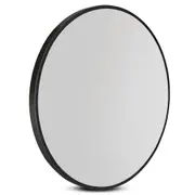 TOOLKISS Wall Mirror Makeup 70cm – Round Framed Mirrors for Bathroom & Home Decor, Black – Premium Wooden Mirror with Intelligent Mist Removal & Superior Clarity