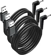 [tunghey] 3Pack USB 2.0 A Male to Right Angled 90 Degree DC 3.5x1.35mm 5 Volt 24AWG DC Barrel Jack Power Cable 1M (Max 2.5 Ampere Power Cable, Center PIN Positive) (3.5x1.35mm)