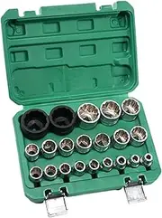 Spline Socket Set, Multi-Tooth 8-36 mm 12 Point Socket Set with Storage Box Chromium Vanadium for Home Appliances, Vehicles