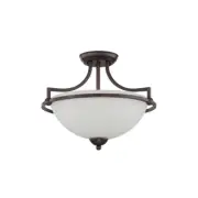 Sunset Lighting Preston 3-Light 20-1/2" Wide Semi-Flush Bowl Ceiling Fixture F16
