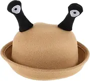 VALICLUD Creative Small Round Hat with Snail Eyes Funny Everyday Hat for Boys Girls and Toddlers Lightweight Fashionable Design Light Brown Gift Idea for Little Adventurers, brown, Medium