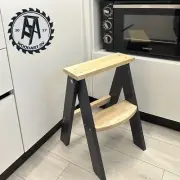 Folding Step Ladder 2-Layer Folding Wooden Step Stool