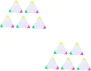 2sets Triangle Shape Highlighters Fluorescent Color Markers for Easy Marking for School Scrapbooking and Creative Projects and Attractive Design 5pcs*2