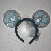 NWT Disney Parks 2021 Light Up Balloon Ears Headband Winter Snow Much Fun Blue
