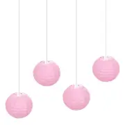 6 Pcs Dark pink Paper Lanterns Hanging Round Paper Lanterns Lamps, 6 Inch