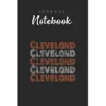 JOURNAL NOTEBOOK: CLEVELAND OHIO RETRO T VINTAGE SPIRAL SPITURAL BLANK PAGES RULE LINED JOURNAL NOTEBOOK WITH BLACK COVER SIZE 6IN X 9IN