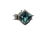 Clasp of Genuine BLUETOPAZ /MOISSANITE/W26MM/L18.50MM/H10.50MM/2Sts/6.65 Gr/$186