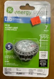 GE Energy Smart LED MR16 Bulb Accent Light 7 Watts 3000K Long Life General Elec