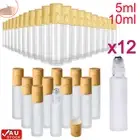 5/10ml Roller Bottles Perfume Essential Oil Roll On Ball Rollerball Clear Glass