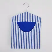 Peg Bag Handmade Blue White Blurred Striped Lined Laundry Clothes Peg Holder