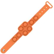 Push Pop Bracelet Bubble Pop Fidget Toy Sensory Wrist Band Solid Color Orange