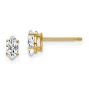 14k Yellow Gold 5x2.5mm Marquise Cubic Zirconia Earrings