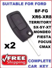 2 x Remote Flip CAR Key Suitable for Ford Falcon FG BF xr6 xr8 Territory Mondeo