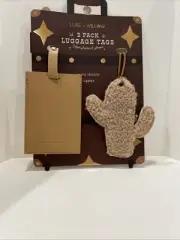 Luxe + Willow 2 Pack Country Western Luggage Tags Vegan Leather & Sherpa