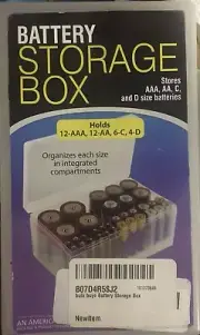 Battery Storage Box, Battery Storage Cases For AA,AAA,C & D, US Seller