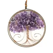 Amethyst Gemstone Reiki Healing Crystals Tree of Life Hanging Ornament Hand Made