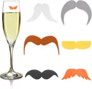Wine Glass Markers, 6Pcs Silicone Beard Style Drink Glass Markers