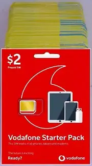 300 Vodafone $2 Prepaid Mobile SIM Card, Starter Pack, 4G, 5G, Nano, Micro, Bulk