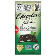 Chocolove Mint Cream Filled In 55% Cocoa Dark Chocolate 3.2 Oz Pack Of 4