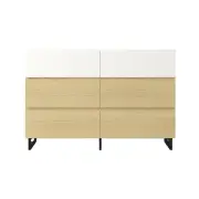 Design Square Otis Dresser Chest of 6-Drawers Storage Cabinet - Oak/White