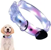 Light up Dog Collar | Rechargeable Led Dog Safety Necklace Light | Adjustable Bright Glowing Collar for Night Walking, Foggy