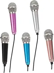 Totority 5Pcs Portable Microphone Lightweight Recording Microphone for Phones Tablets Computers Design Compatible with Singing Song Software Present for Music