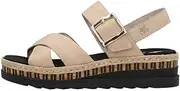 [Rieker] Women's Wedge Adjustable Strap Sandal