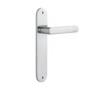 Iver Osaka Door Lever Handle on Oval Backplate Brushed Chrome