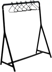 1/12 Scale Miniature Clothing Rack with Hangers for Dollhouse Decor, Black