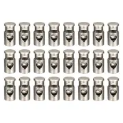 24pcs Single Hole Spring Cord Locks 0.25" Metal Toggle Stoppers Sliding Cord
