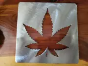 Pot leaf stencil metal stencil 6.5 x 6.5 inch wood working general purpose