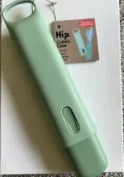 Hip Eco Friendly Utensil Set-fork~knife~spoon w/case Made Of Wheat Straw NWT A31