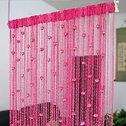 Thread Door Curtain 1m x 2m 2024 New Curtains at The Door, Decorative String Curtain with Roses, Privacy Tassel Curtain for Doorways Home Decor