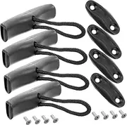 NAMOARLY 4Set Canoe Handle Replacement Kit Durable Skid Carry Handles with Cord for Kayaks Boats and Dinghies Ergonomic Design for Comfortable Grip and Easy Installation