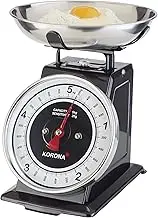 Korona Tom 76150 Retro Kitchen Scales | Load Capacity 5 kg, 20 g Graduation | Includes Weighing Bowl | Tare Weighing Function | Large Full View Scale
