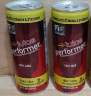 2 CANS: Beet Performer 100% Beet Juice PINEAPPLE JUICE NO:Caffeine/Sug GF V 8.4z