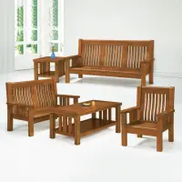 在飛比找momo購物網優惠-【MUNA 家居】198型樟木色實木組椅/全組(沙發 實木 
