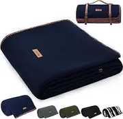 Molithe 100% Wool Blanket, 62"" x 86"", Warm, Thick, Washable, Military Wool Blanket, Great for Camping, Outdoors, Sporting Events, Survival Kits, Large, Navy